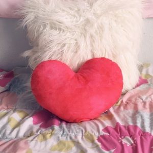 Heart shaped plush pillow